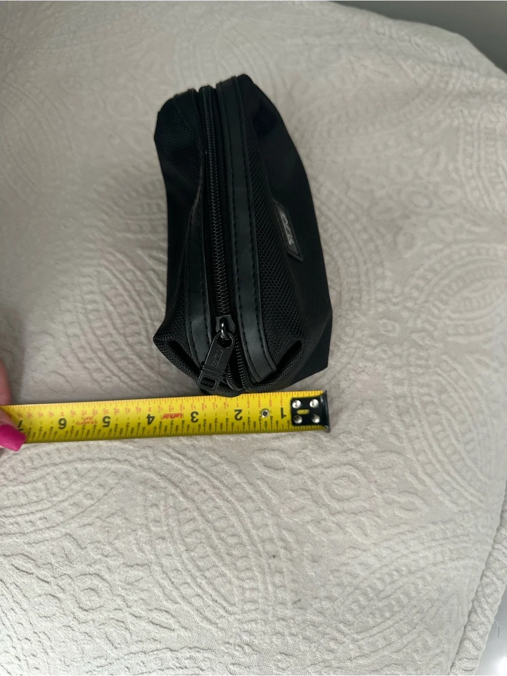 Tumi Black Textured Nylon Small Toiletry Bag!
